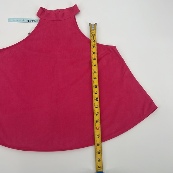 She and Sky NWT Microsuede Pink Halter Top sz. Small - Picture 10 of 12